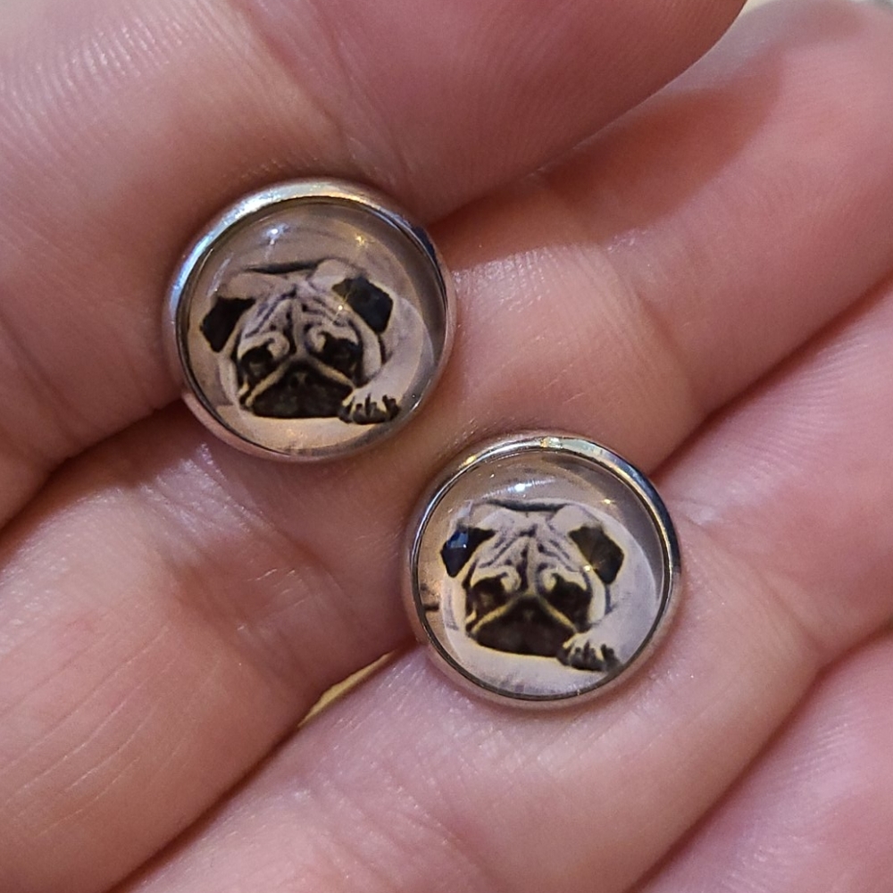 Petite Glass Costume Earrings Frida Kahlo Birds - Picture 4 of 7